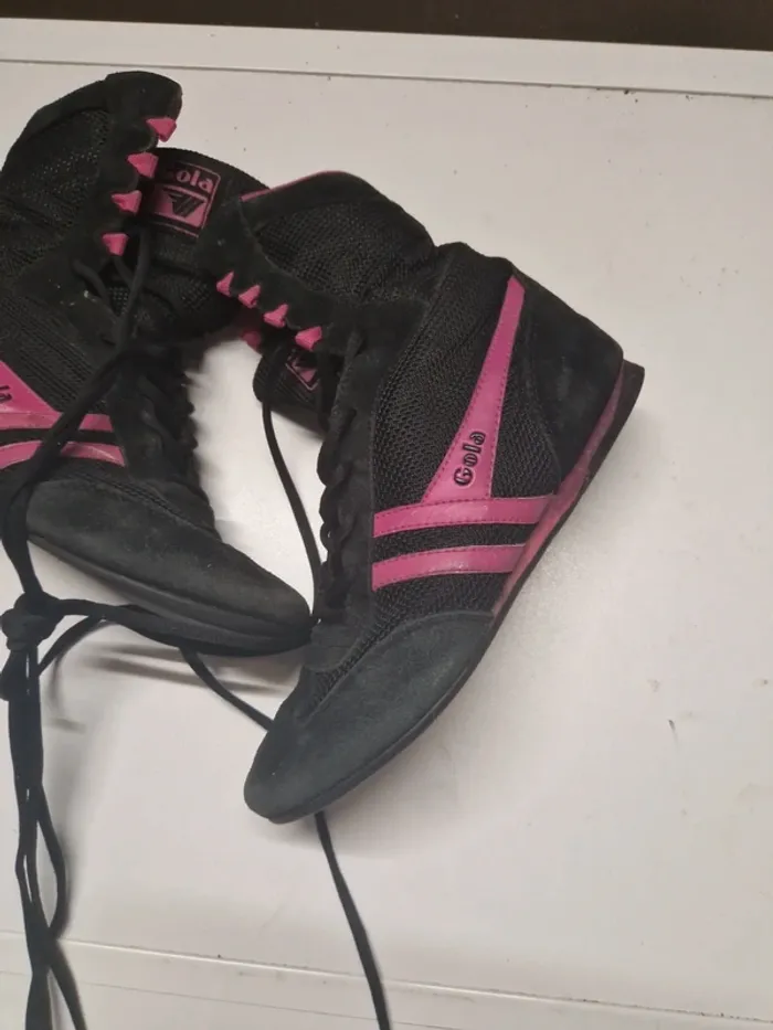 Basket gola vintage montante noir et rose taille 39 - photo numéro 2