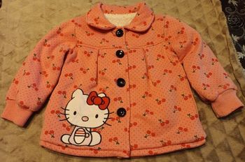 Veste chaude rose imprimée Hello Kitty