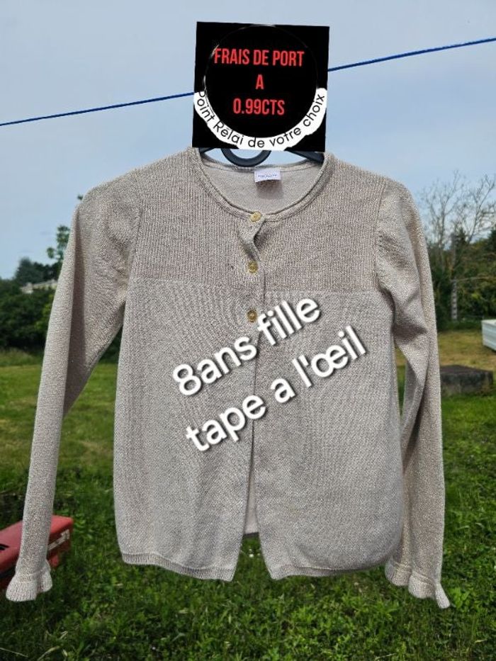 Gilet beige doré tape à l'œil fille 8ans