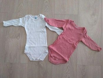 Lot de 2 bodies manches longues Petit Bateau 6 mois