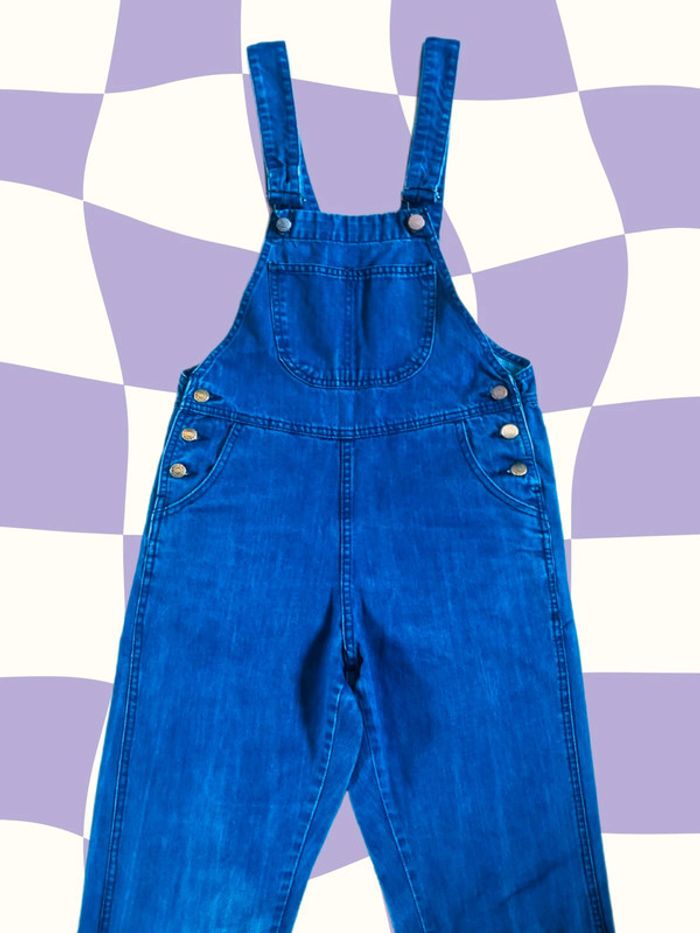 🔷Salopette longue en jean années 2000 Y2k denim dungarees overalls🔷 - photo numéro 2