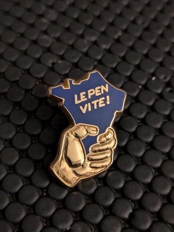 Rare Pin's politique Lepen Vite doré à l'or fin France