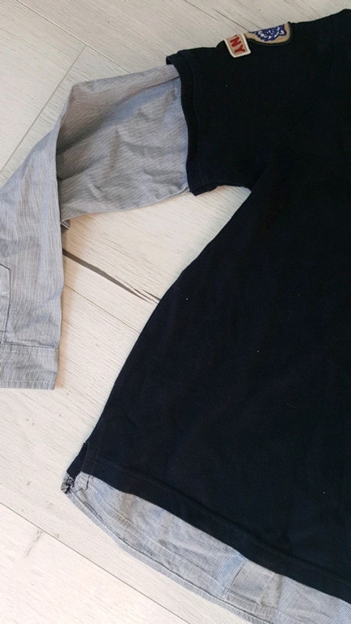 Polo effet superposition chemise ikks garçon 10 ans - photo numéro 3