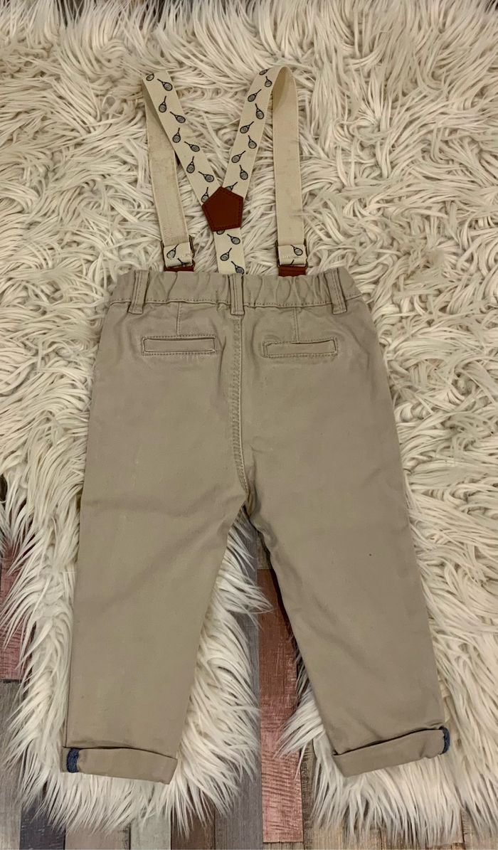 Jeans beige à bretelles - photo numéro 3