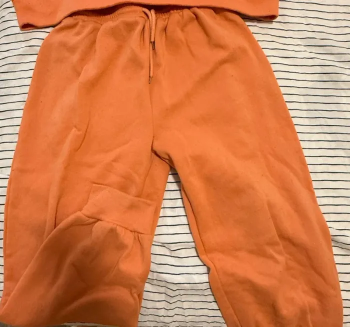 Ensemble sweat à capuche et jogging orange - photo numéro 2