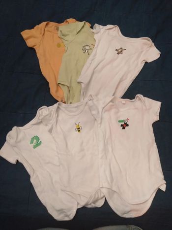 Lot de 6 bodies en coton été 92 cm