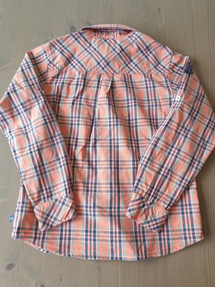 chemise à carreaux 10 ans la compagnie des petits  orange - photo numéro 4