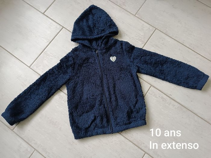 Gilet zippé à capuche fille 10 ans in extenso