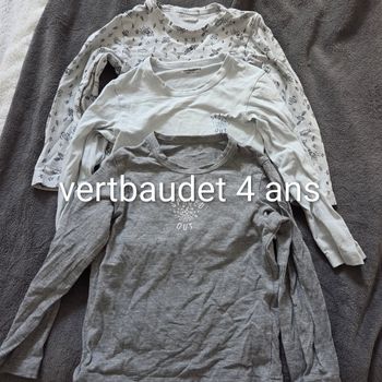 Lot 3 maillots corps manches longues 4 ans vertbaudet 
