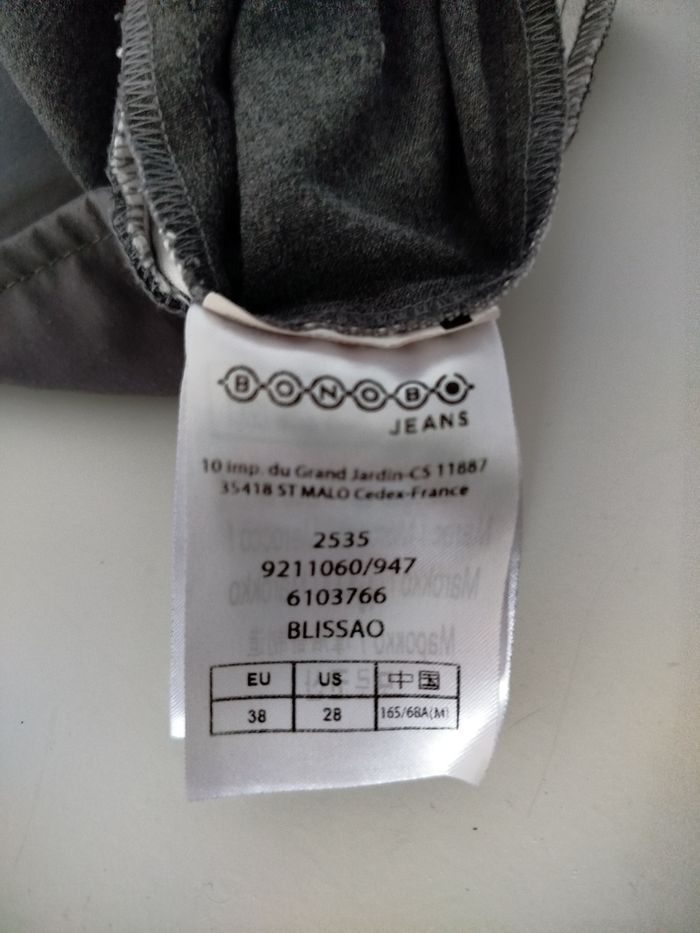 Pantalon Chino gris bande blanche Bonobo 38 - photo numéro 7
