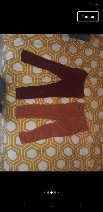 Lot 2 pantalons velours