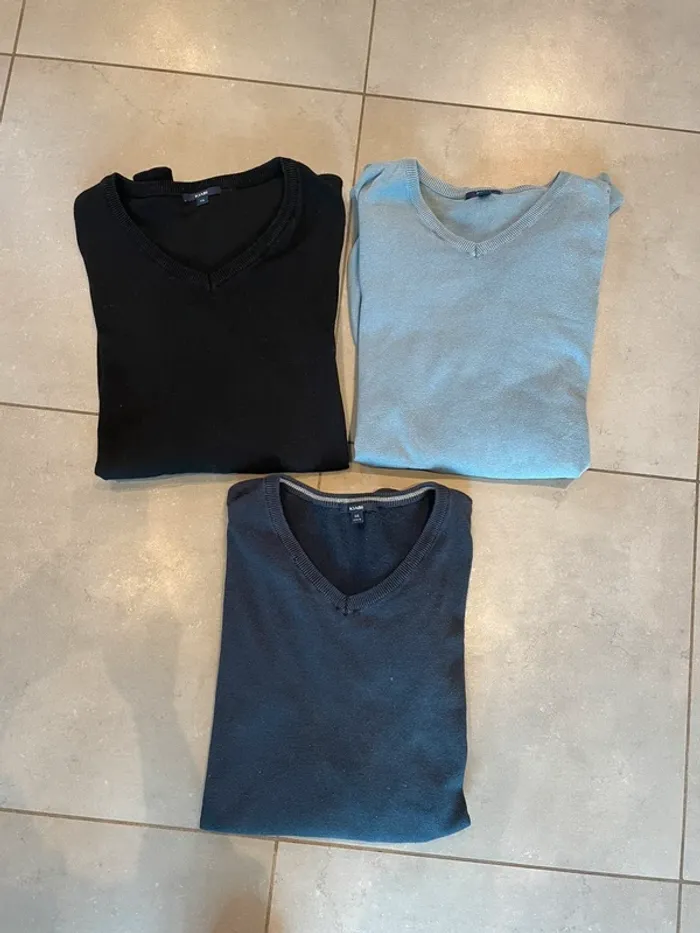 Lot pulls col V homme