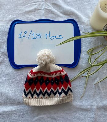 Bonnet hiver doublé polaire chaud - 12/18 mois - Petit Bateau - TBE comme NEUF