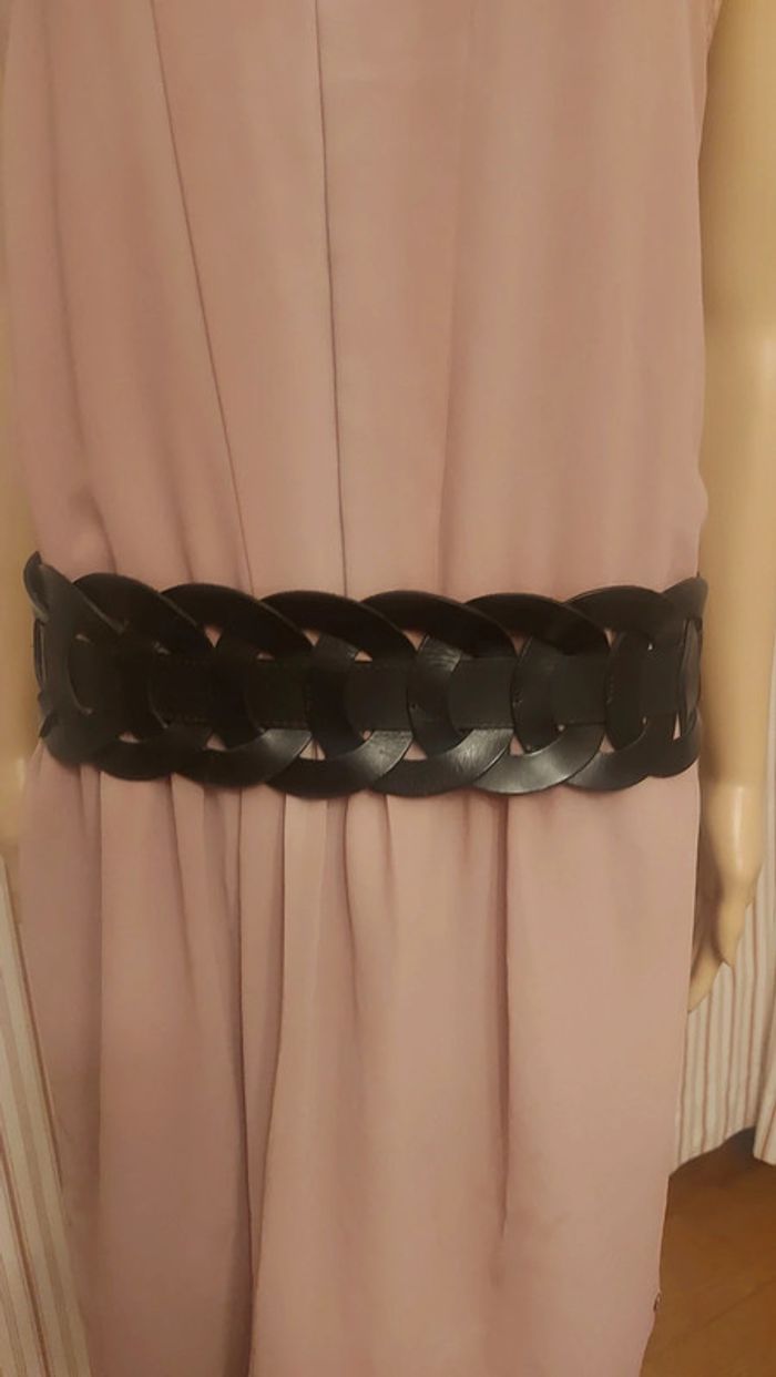 Ceinture noir en cuir réglable de 90 à 95 - photo numéro 2