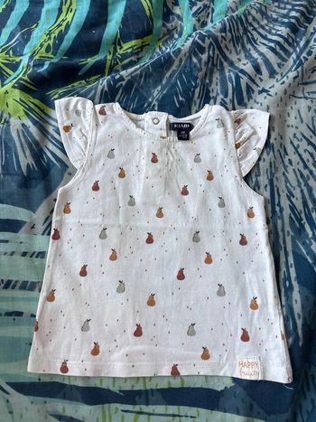 T shirt motifs poires 6 mois