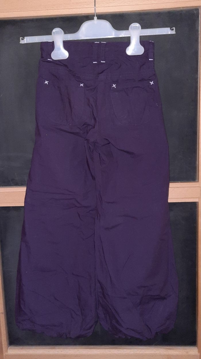 Pantalon 8 ans violet foncé élastique nterieur à la taille doublé 100% coton gémo - photo numéro 4