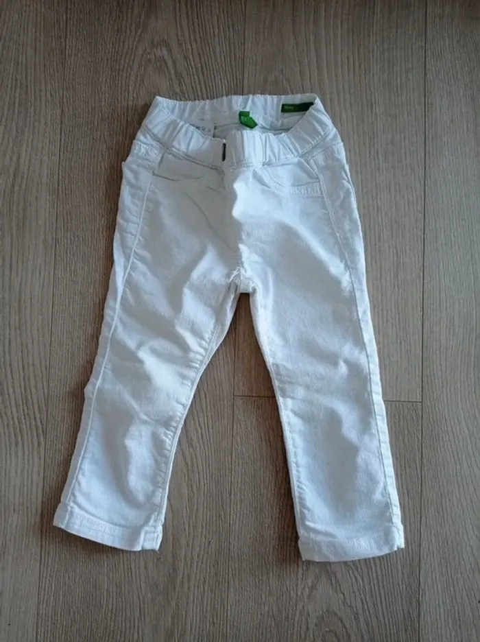 Pantalon skinny blanc Benetton 2 ans