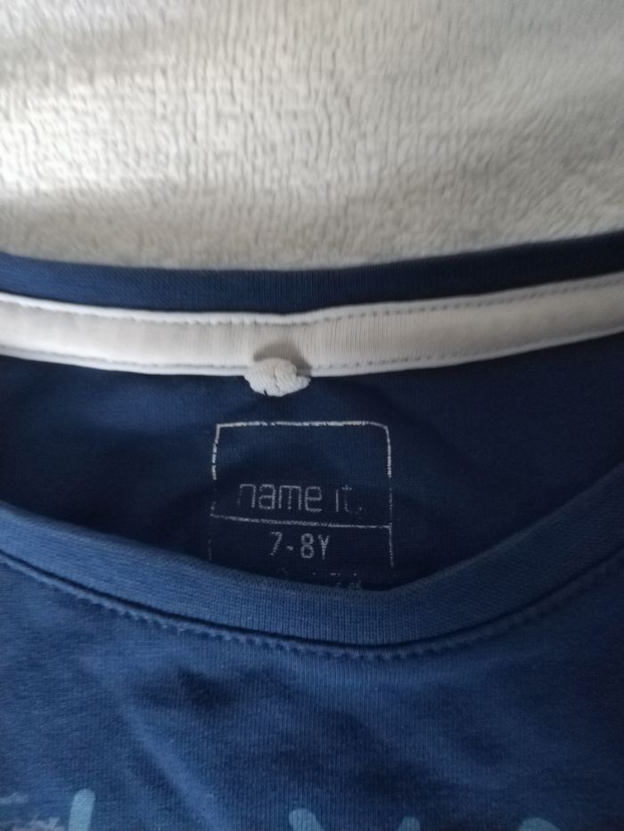 T shirt garçon 7 8 ans manches longues bleu marine new york - photo numéro 3