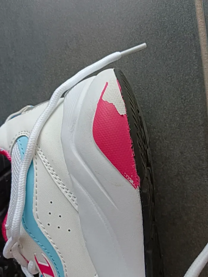 Baskets Champion P36 blanche bleue rose lacets - photo numéro 6