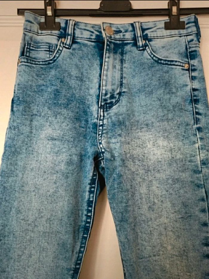 Jean skinny bleu effet neige Bershka XS 34 - photo numéro 4