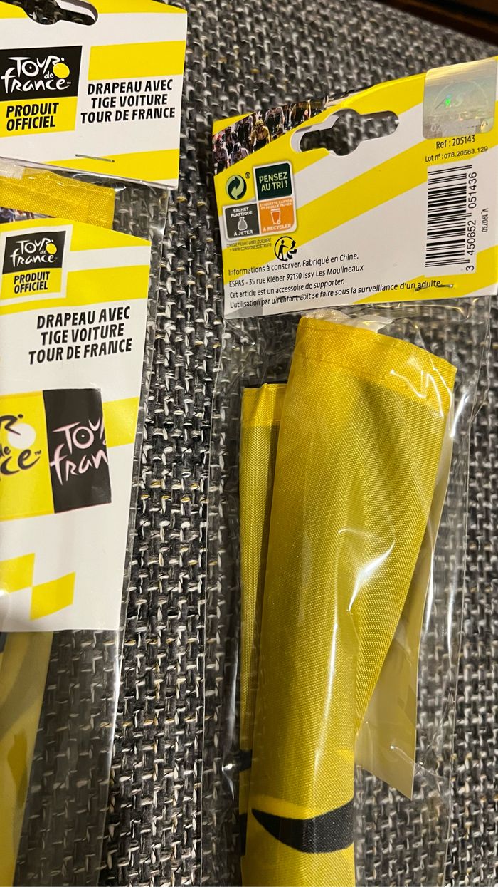 Lot de 2 drapeaux tige pour voiture Tour de France - photo numéro 3