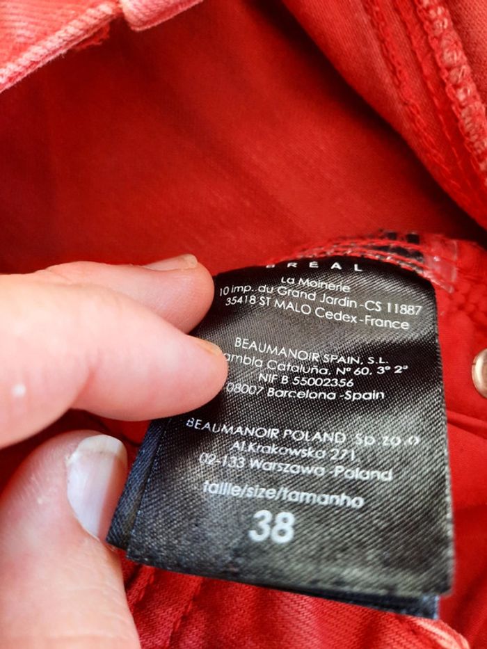 Jean Breal rouge taille 38 - photo numéro 3