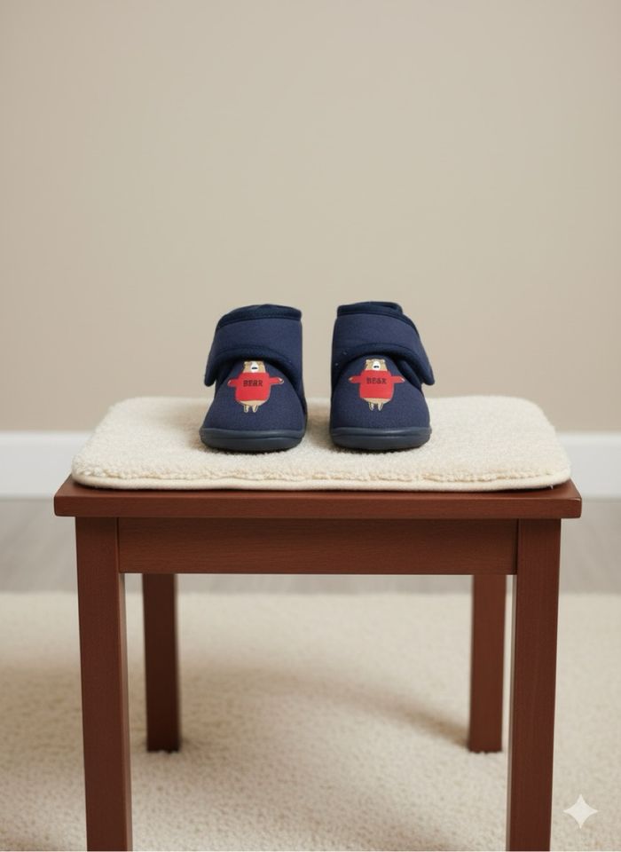 👟 Chaussons souples bébé motif petit ours 🐻💙