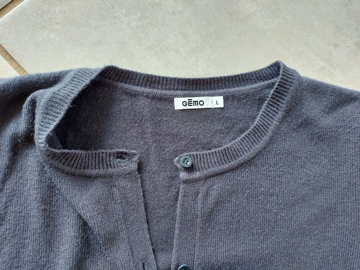 Gilet à boutons  bleu marine L - photo numéro 2