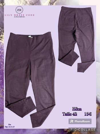 💜 Pantalon prune coupe ajustée – H&M – Taille 42 SOLDÉ -50% 💜