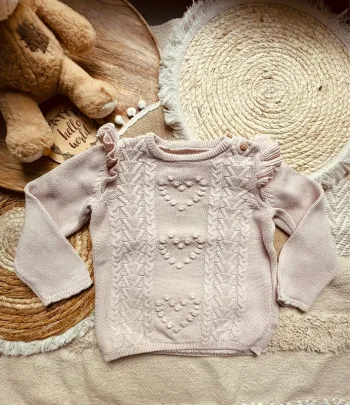 Pull mailles rose C&A 80cm