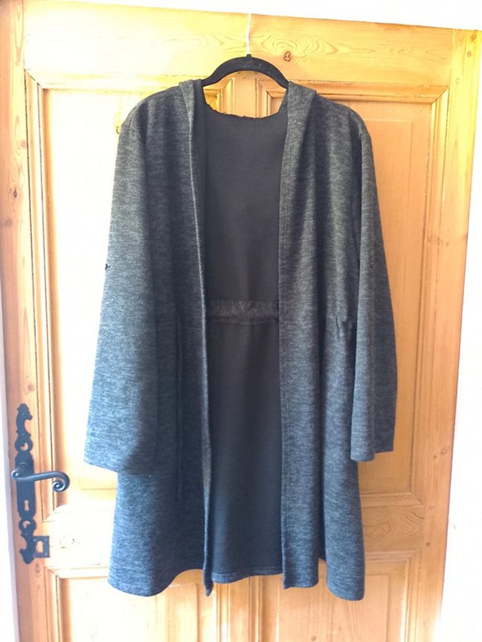 Veste à capuche gris chiné - photo numéro 3