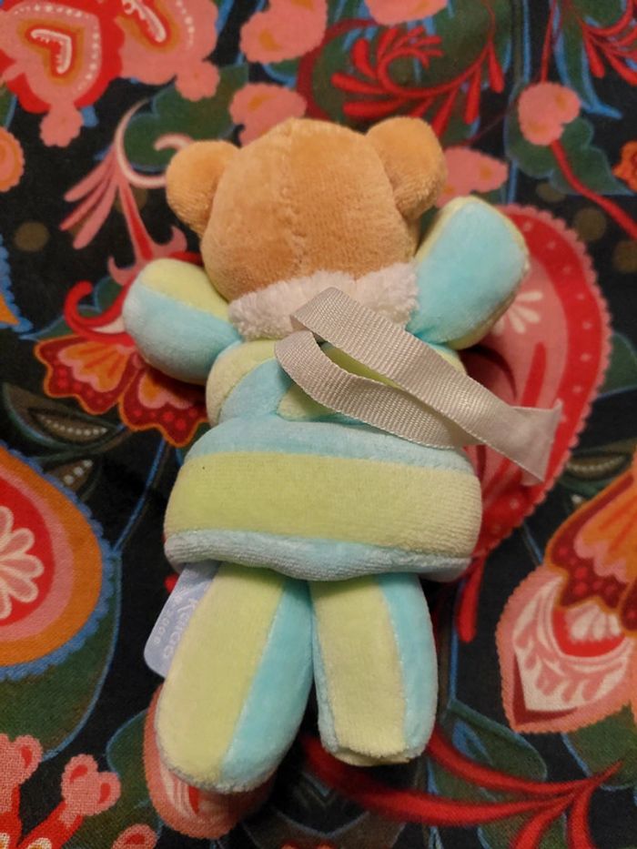 #13 - Kaloo - doudou hochet nœud vert et bleu - photo numéro 2