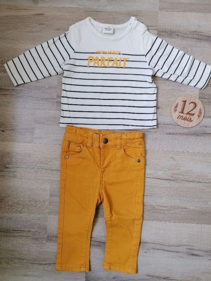Pantalon et t-shirt 12 mois
