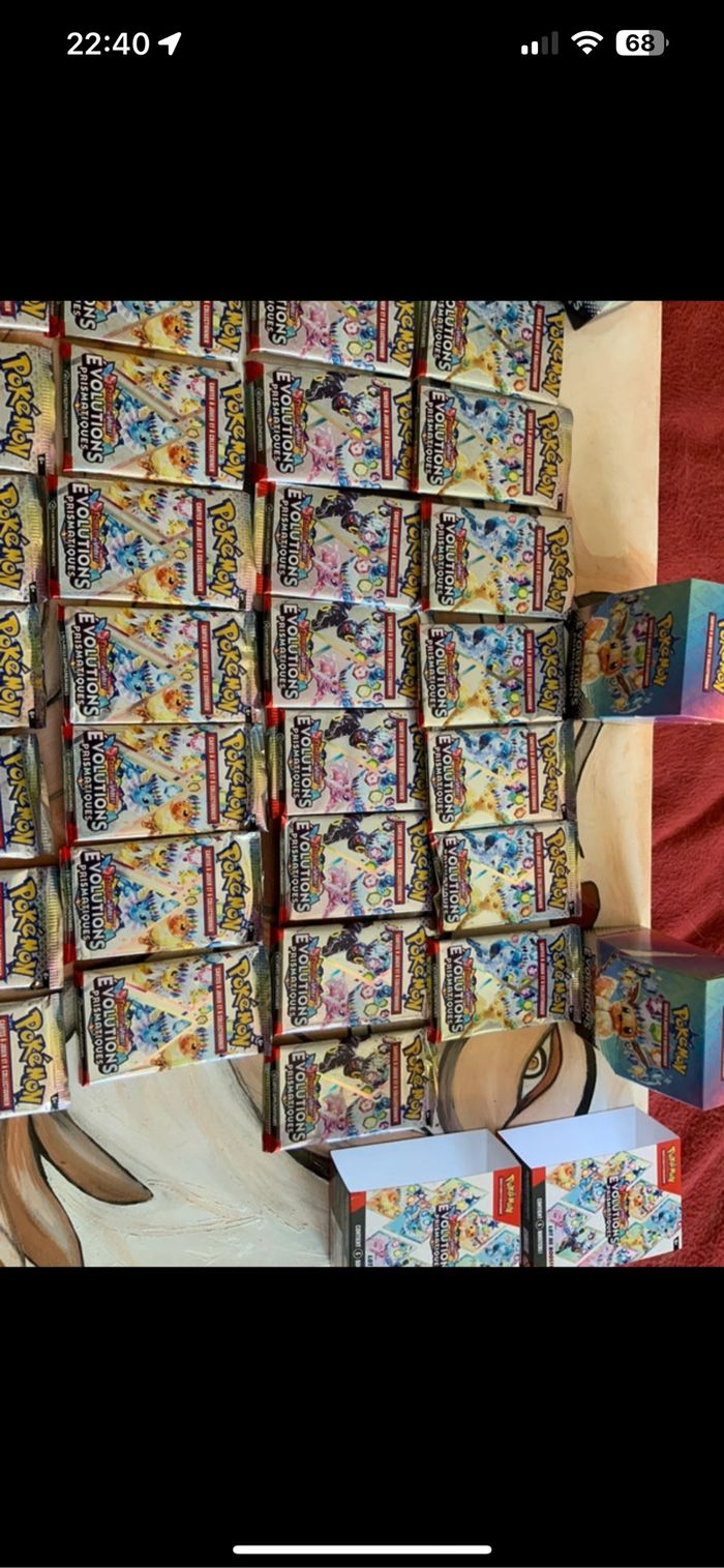 Lot de booster Pokémon ouvert ev8.5 évolution prismatique - photo numéro 3