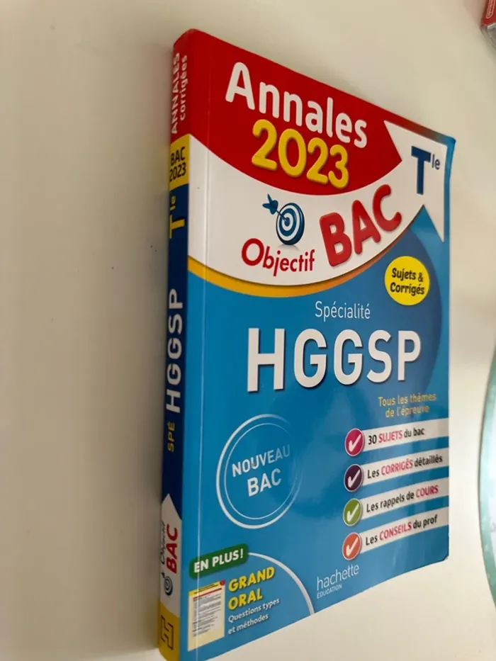 Livre annales 2023 objectif, bac spécialité hggsp - photo numéro 2