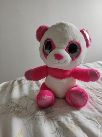 Peluche ours rose paillettes