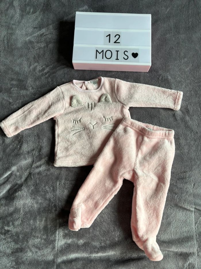 Pyjama 2 pièces chaud, 12 mois, Mes petits cailloux