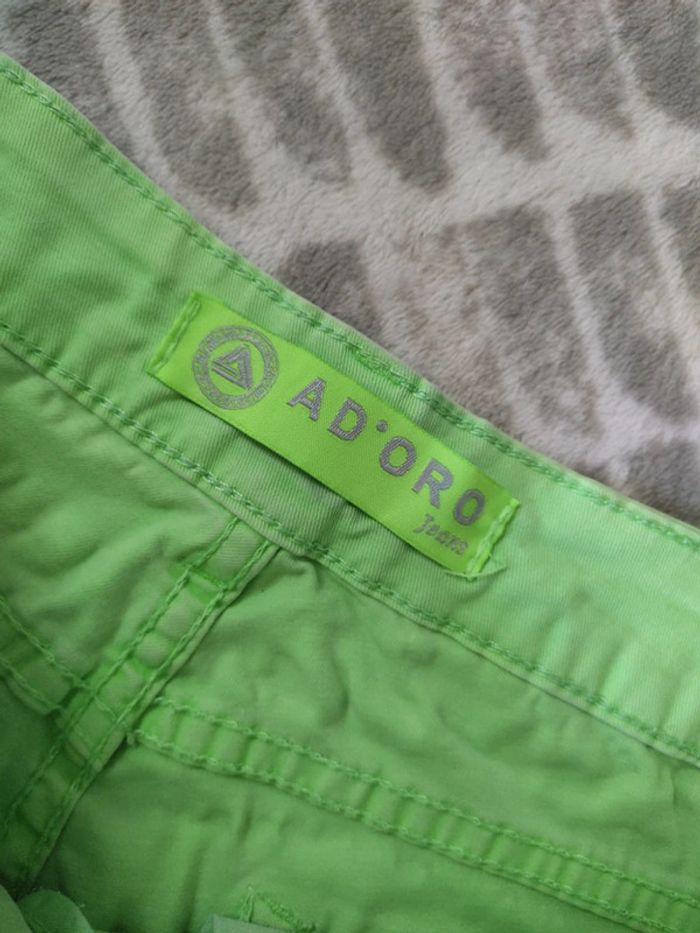 Short jeans court vert fluo ad'oro taille M 38 - photo numéro 3