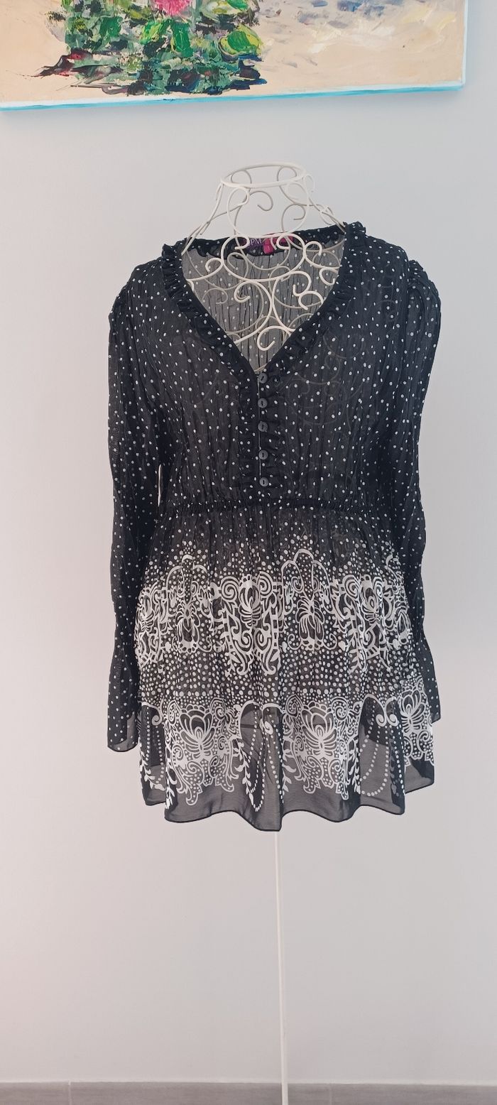 Blouse noir blanc Noël