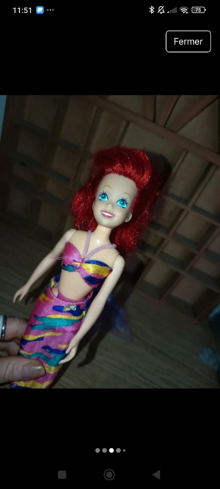 Poupée ariel tyco poupée la petite sirène années 90 - photo numéro 3