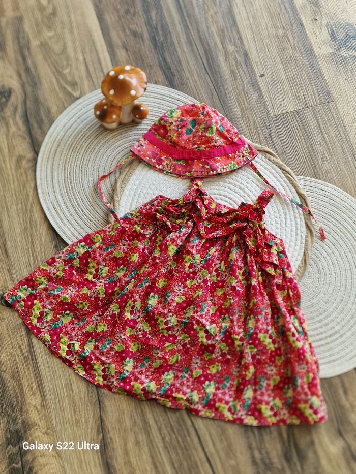 Ensemble robe + chapeau fleuris DPAM