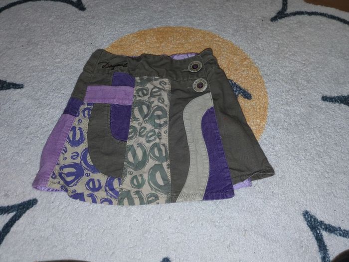 Jupe Desigual kaki violet 6-8 ans