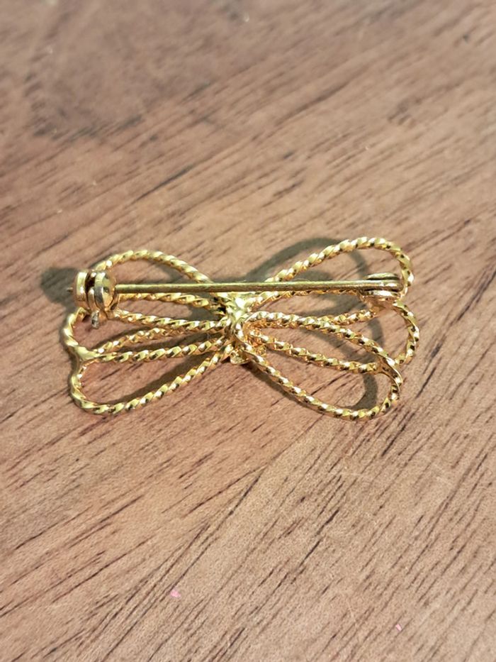 Broche noeud de fils torsadés et strass - photo numéro 2