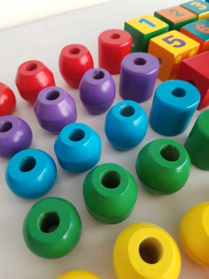 Panier chiffres et perles jumbo en bois - photo numéro 11