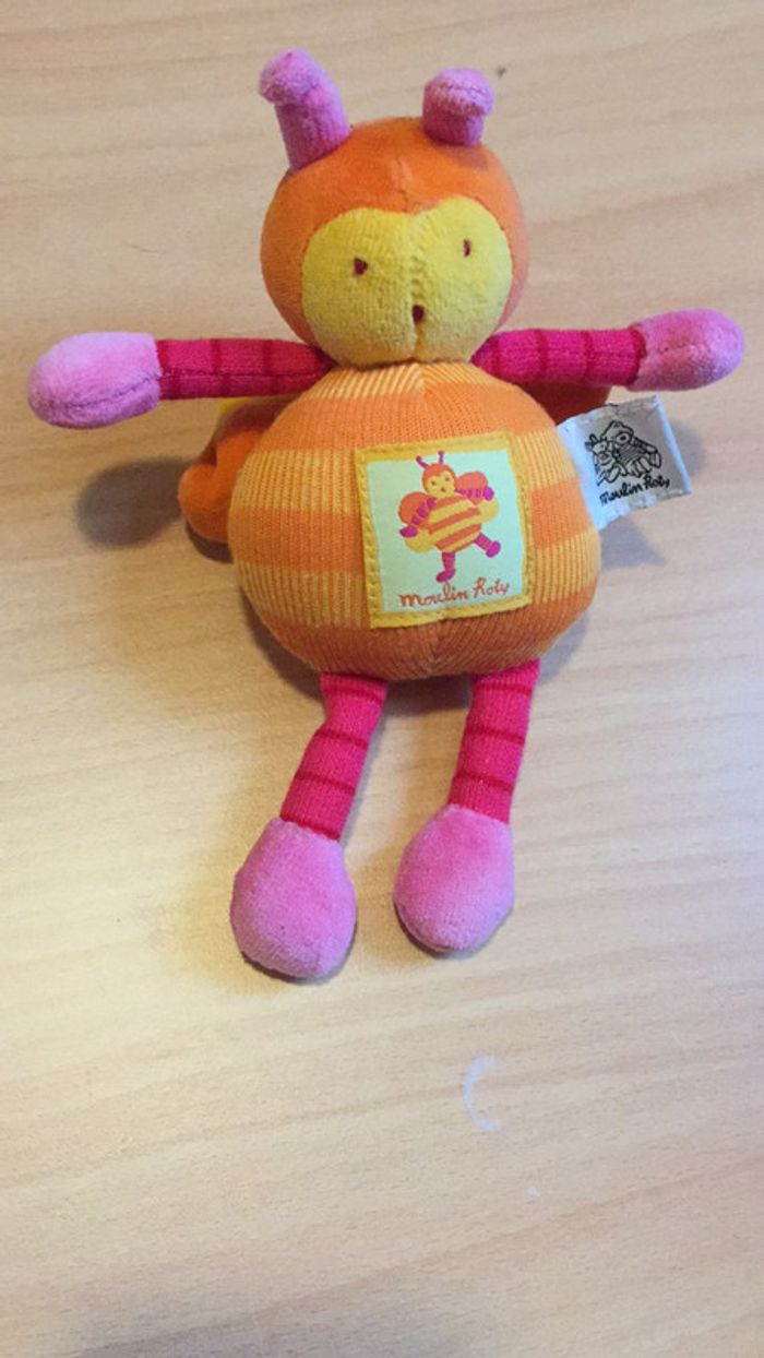 Lot de 2 doudous moulin roty et une autre en deco qui était collée sur une lampe. - photo numéro 3
