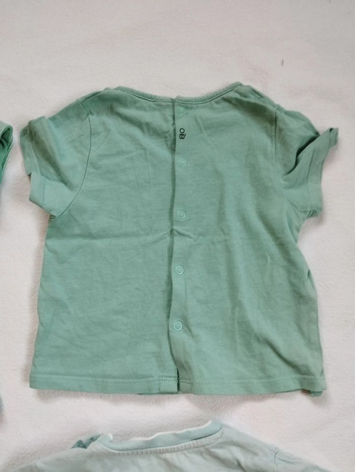 Lot t-shirts Obaïbi manches courtes garçon 12 mois - photo numéro 3