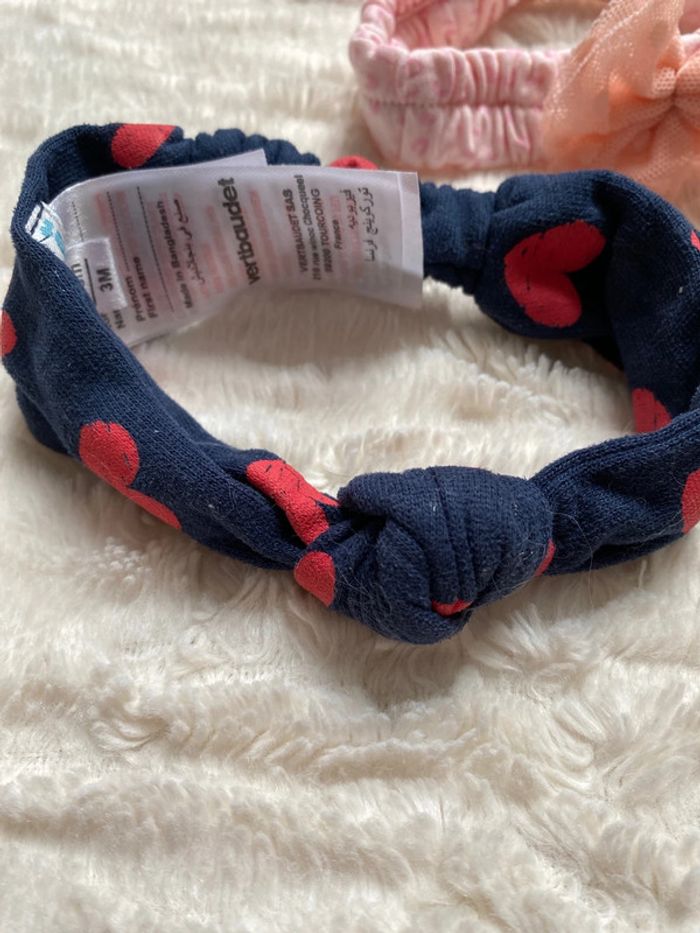 Lot de 3 bandeaux bébé fille 3 mois - photo numéro 3