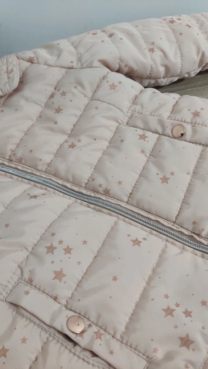 Manteau blouson doudoune polaire Kiabi rose étoiles 3 ans fille - photo numéro 2