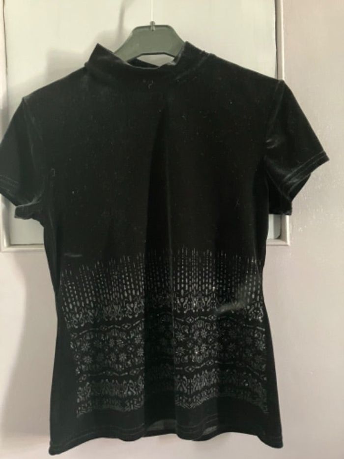 Haut noir et strass soirée