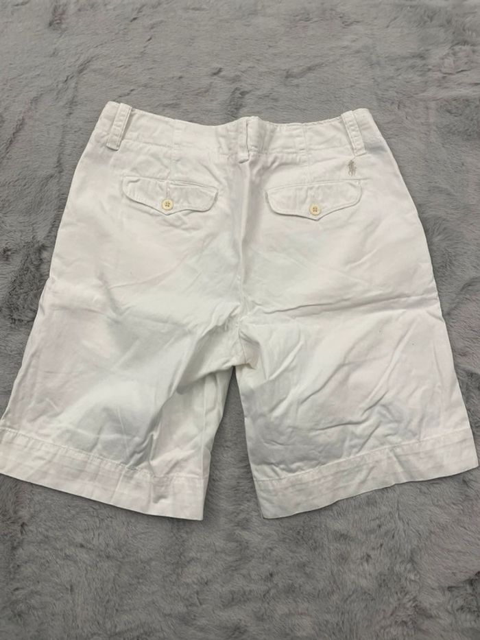 Short Polo Ralph Lauren blanc logo crème - Taille 30 - photo numéro 3